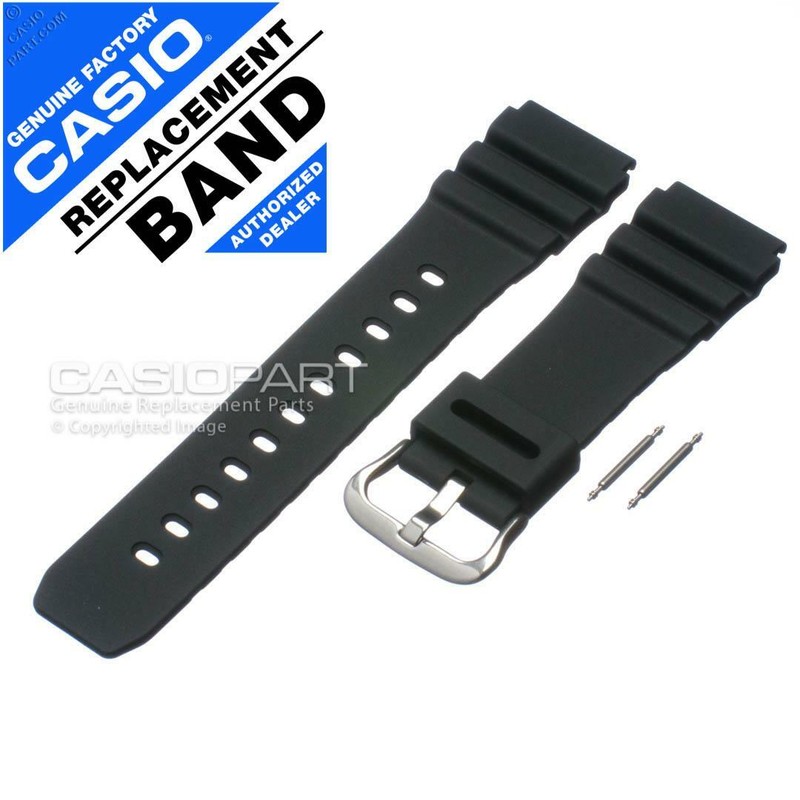 Genuine Casio Watch Band Diver MDV-106-1AV MDV-106-7AV Black Rubber Strap + Rods