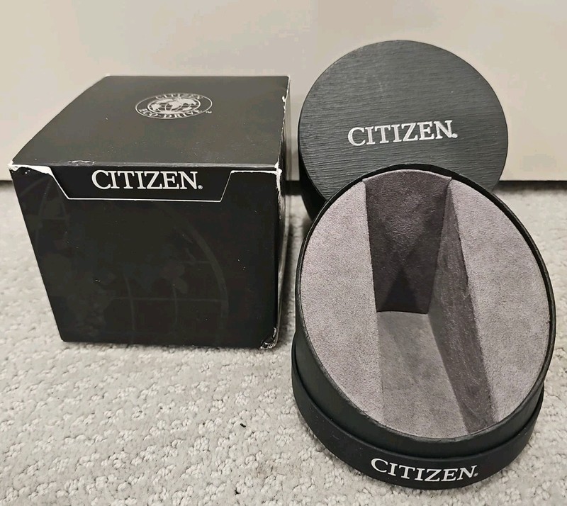 Eco Drive Citizen Watch Box And Case Gray Black Sliver – No Watch – FREE SHIP