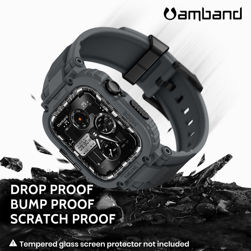 amBand Bands Case Compatible with Apple Watch Series 11/10 46mm, M1 Sport Rugged gallery
