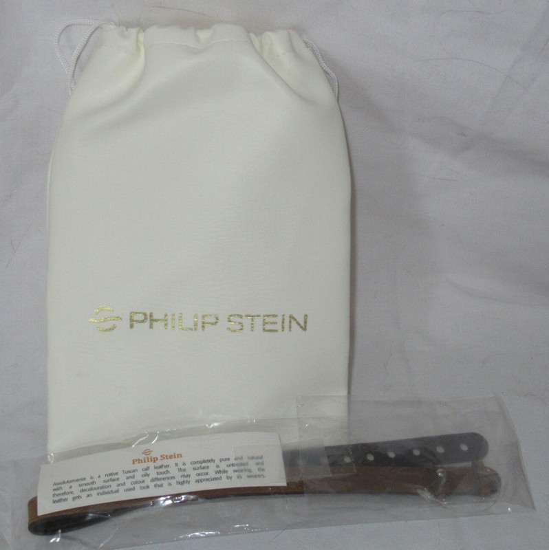 Philip Stein ASSOLTAMENTE BROWN LEATHER Wrap Around Strap Steel Icon 10L-CWABRST