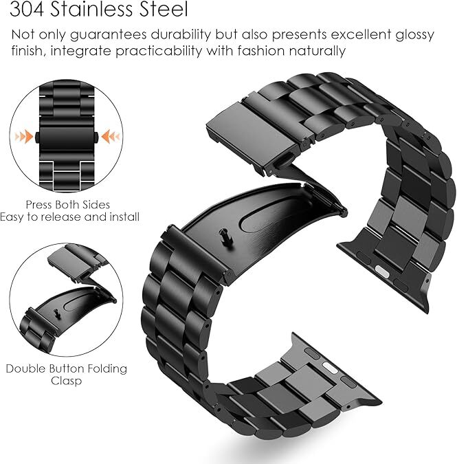 Metal Watch Band For Apple Watch 38mm 40mm 41mm 42mm-Series 10 Stainless Strap gallery