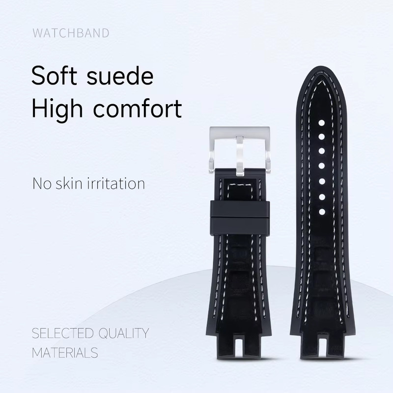 28mm Soft Nubuck Leather Nylon Watch Strap Fits Roger Dubuis Excalibur Models gallery
