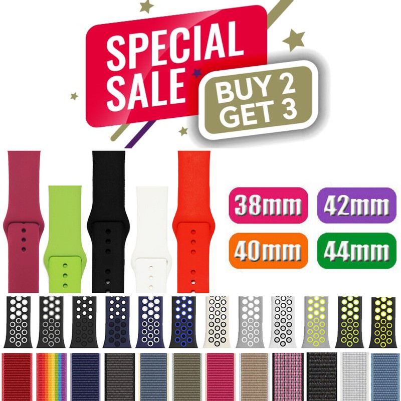 Nylon Silicone Strap Band for Apple Watch Series 7/6/5/4/3/2/1/SE 38/40/42/44mm
