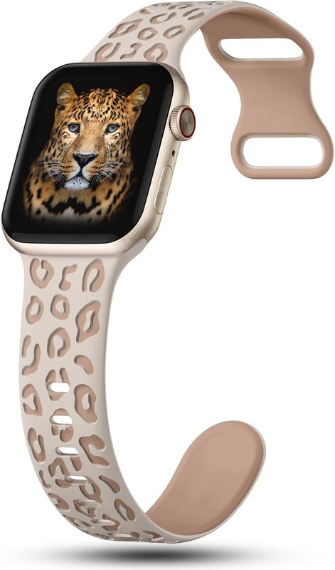 3 Pack Leopard Engraved Bands Compatible with Apple Watch Band 41 gallery