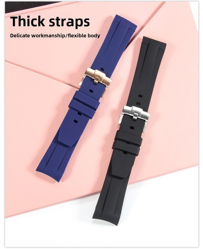 High Quality Curved Silicone Rubber Watch Band Straps Men's Diver 20mm Fits Rlx gallery