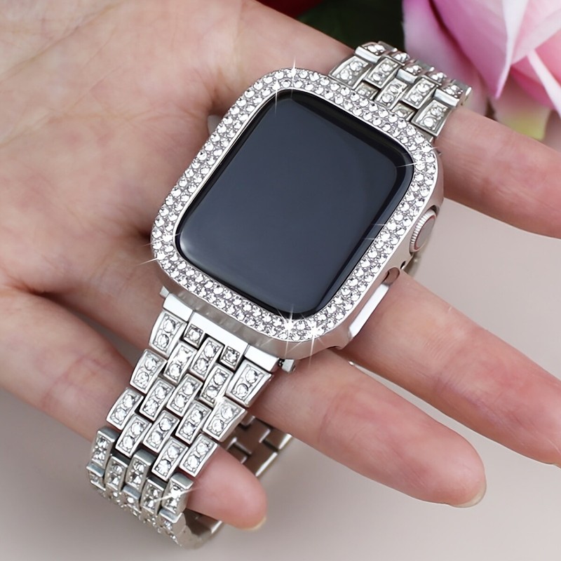 Shiny Rhinestone Strap+Protective Bumper For Apple watch Series 10 9 8 7 6 54321 gallery