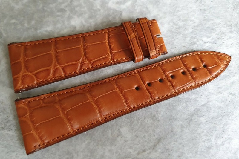 Genuine OEM Franck Muller 27/22mm Brown/Tan Matte Leather Watch Strap Band NEW gallery