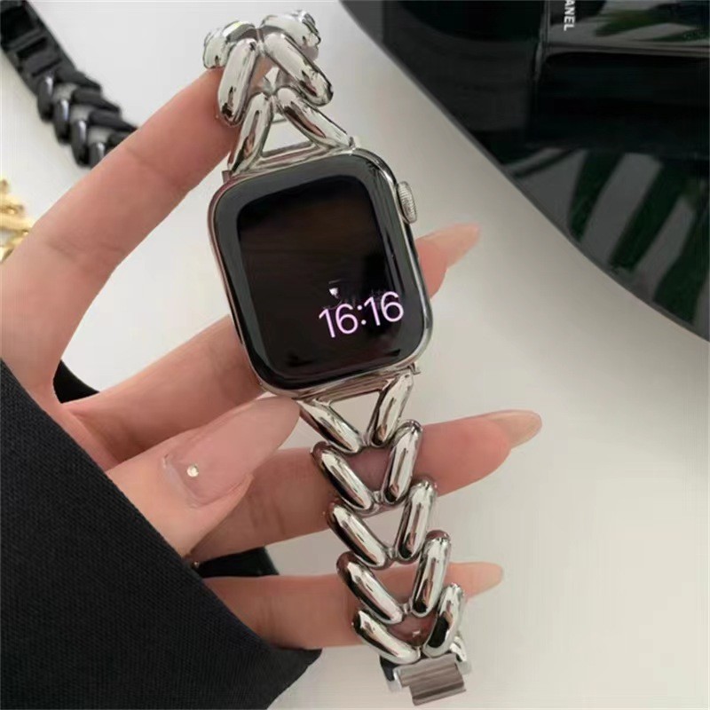Women Metal Band Strap for Apple Watch Series 3 4 5 6 7 8 9Stainless Steel Band