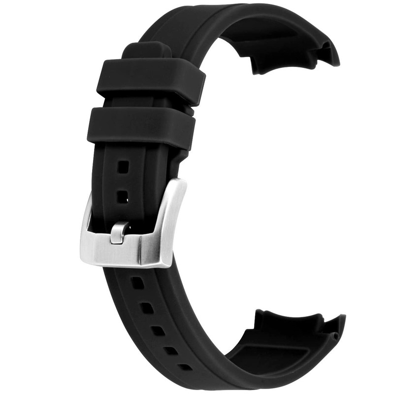 YISIWERA 22mm Silicone Watch Band Premium Crafter Universal Black Curved Rubb…