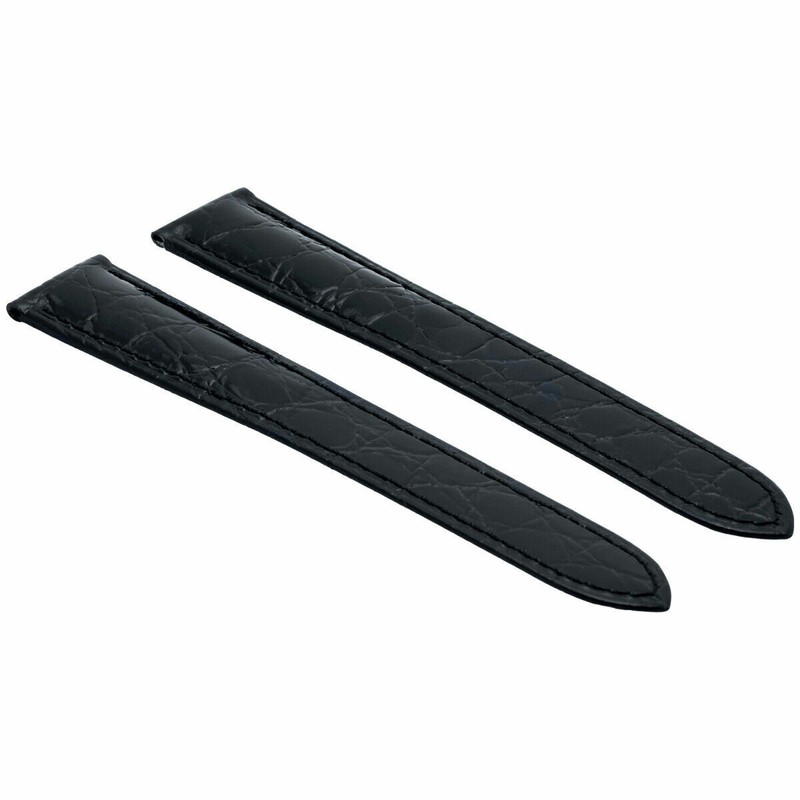 20/18MM LEATHER WATCH BAND STRAP FOR CARTIER TANK RONDE SOLO 3169 W5200014 BLACK