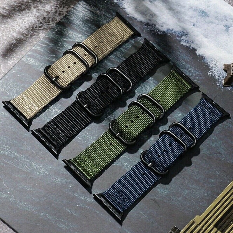 Nylon Watch Band For Apple Watch Strap Ultra 2 49mm Series 9 8 7 6 5 4 45mm 44mm