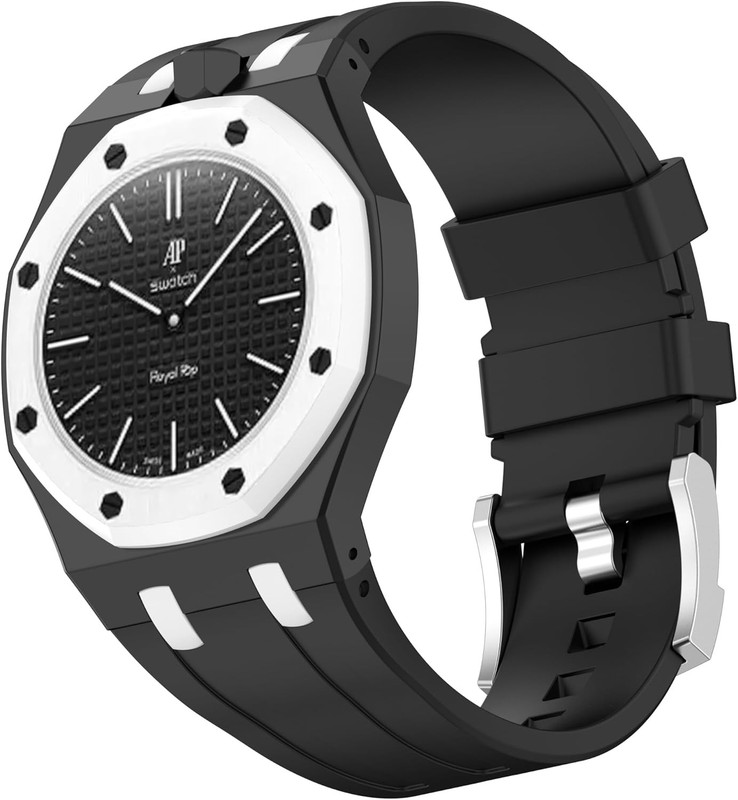 Shockproof Frame Bumper Case Silicone + Band For Swatch Royal Pop Watch Strap gallery