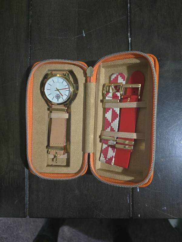 Tory Burch Gigi Goldtone Watch Set Interchangeable Bands TBW2031
