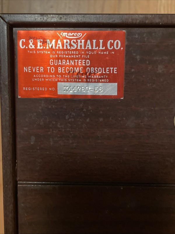 C. & E. MARSHALL 2 DRAWER Metal WATCH STORAGE CABINET WATCHMAKER Empty gallery