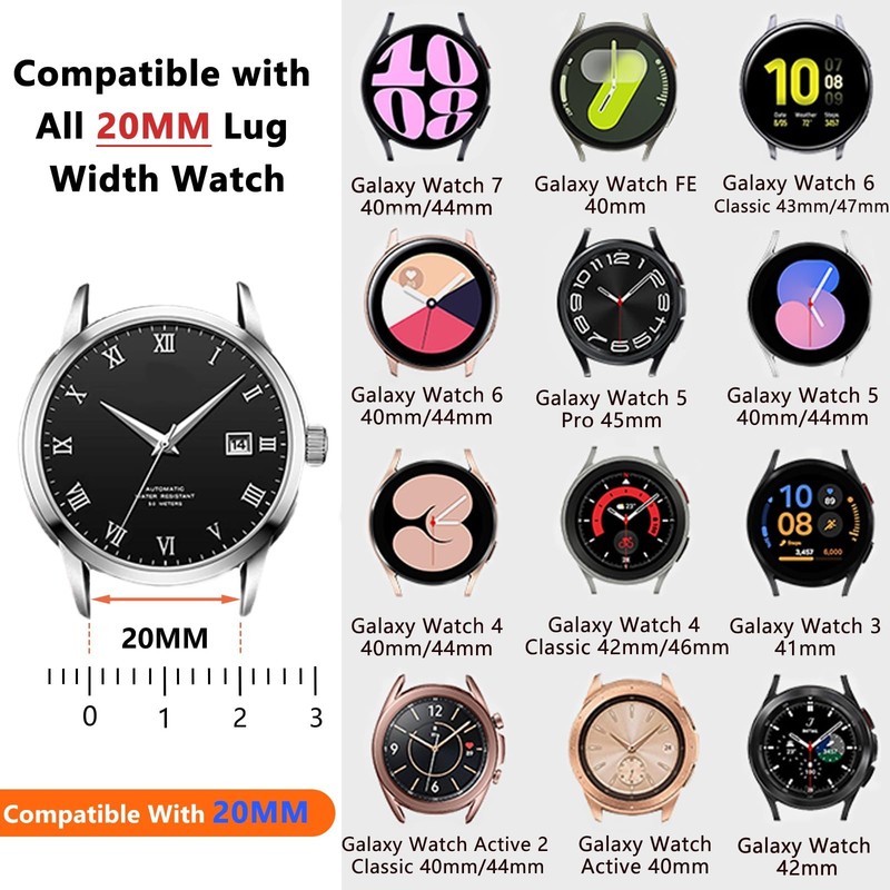 JR.DM Leather Band Women Compatible with Samsung Galaxy Watch 7/6/5/4/Active ... gallery