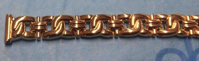 10 mm Band with 12 mm End Cap Gold Finish Bracelet Watchband - Hong Kong - NOS gallery
