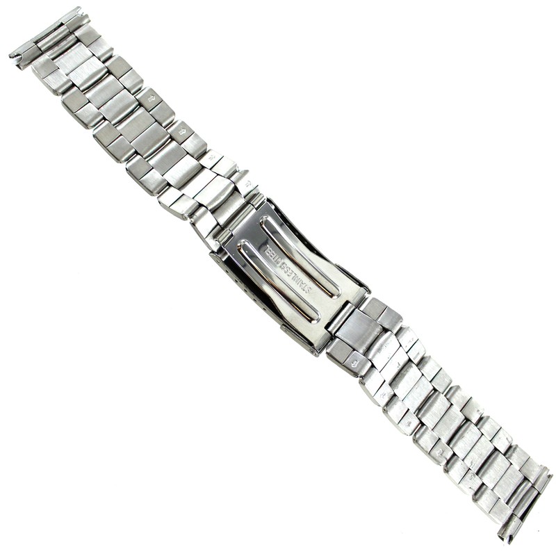22mm Morellato Stainless Steel Semi-Solid Link Fold Over Clasp Safety Watch Band gallery