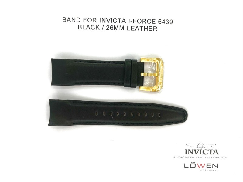 Authentic Invicta I-Force 6439 Black Leather 26MM Watch Band