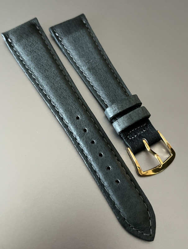 Hadley Roma Watch Strap 19 X 14 mm Matte Dark Gray Leather 7.5″ Men Unisex