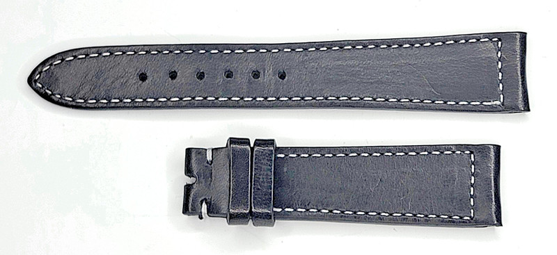 Bulang & Sons Black Italian Leather Watch Strap 20/16mm, 74+120mm