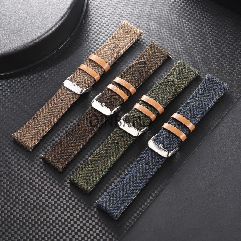 New 18mm 20mm 22mm High-end Quality British Vintage Style Leather Watch Band gallery
