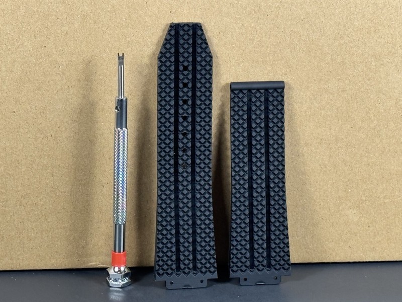 24MM RUBBER WATCH STRAP BAND CLASP FOR H HUBLOT BIG BANG + SCREWDRIVER BLACK