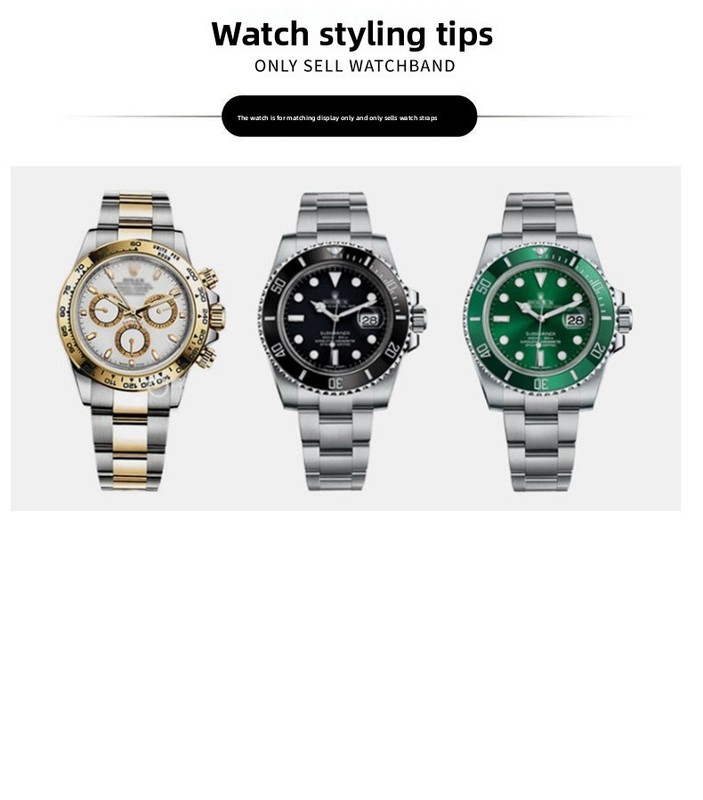Solid Stainless Steel Watch Straps Mens Micro-adjustment Clasp 20 21mm for Rolex gallery