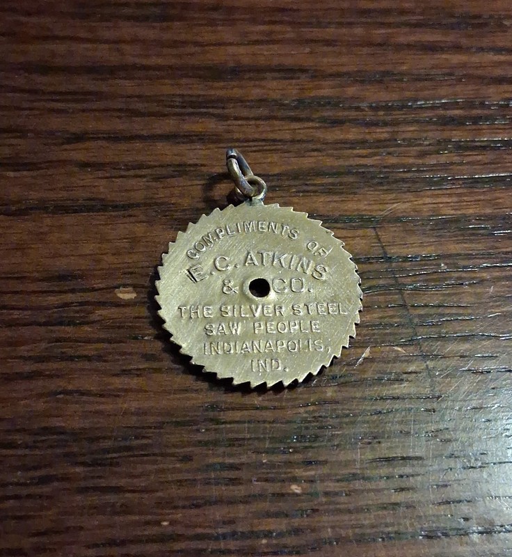 Antique E. C. Atkins Saw Blade Watch Fob Advertising Charm See Pics/Description