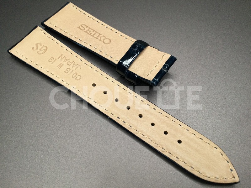 OEM Grand Seiko SBGW049 / 9S64-00J0 19mm Navy Crocodile Leather Band Strap JAPAN gallery