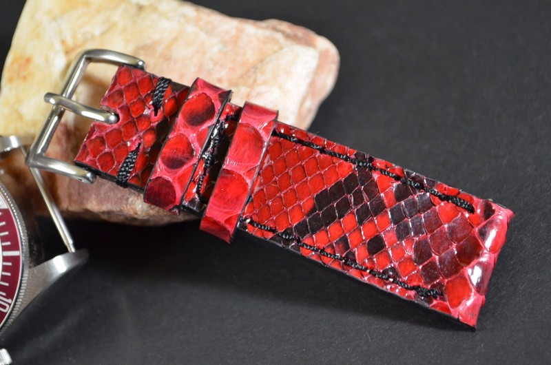MA WATCH STRAP 22 20 18 MM RED II GENUINE EXOTIC SKIN BAND HANDMADE SPAIN gallery