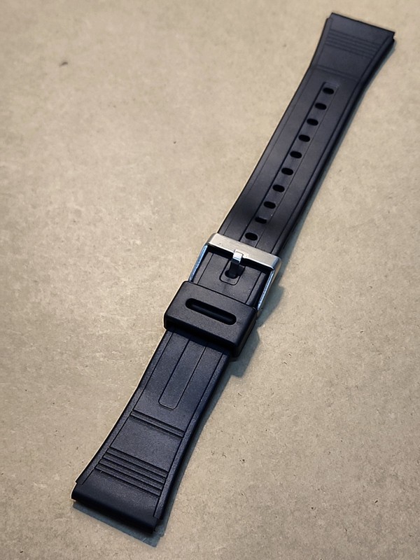 Vintage NOS 22R Black Rubber/PVC Divers Watch Band-Fits Casio Databank gallery