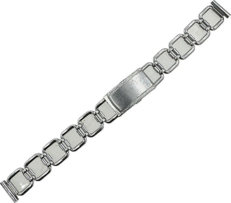 Vintage 15.5mm 5/8 Sturdy Men’s Wristwatch Band Ladder Style Tri Fold Clasp