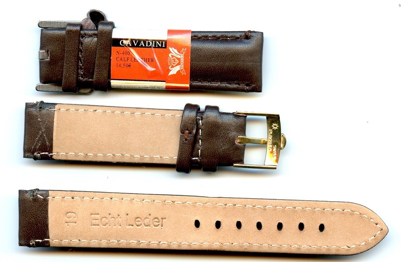 GENUINE BROWN CALF LEATHER X LONG STRAP 17mm 18mm 19mm VINTAGE OMEGA GOLD BUCKLE