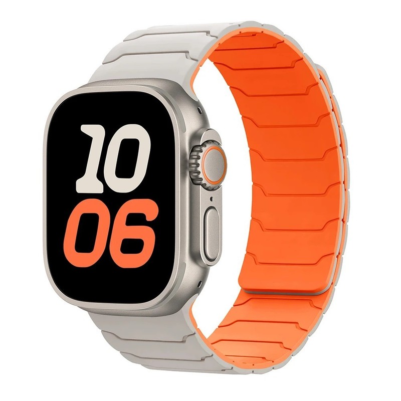Magnetic Silicone Strap for Apple Watch Ultra 49mm 45/44mm Sport Band Secure