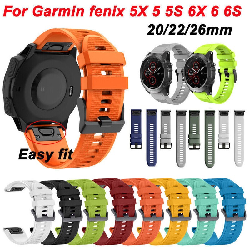 For Garmin Fenix 7S 7X 6 6S 6X Pro 5 5X 3HR Quick Fit Silicone Watch Band Strap gallery