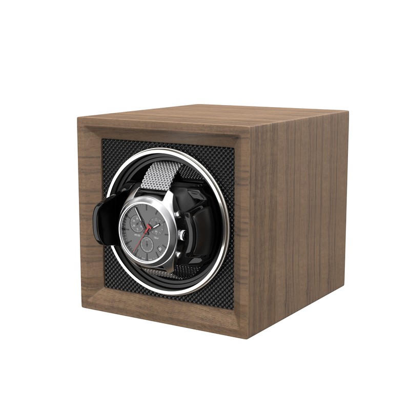 Automatic Single Watch Winder Display Watch Case Box Dual Power Dustproof Cover