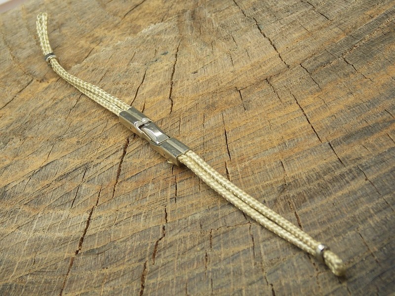Vintage NOS Unused Watch Band Butterfly Clasp Loop End Gold Plate Nylon Finesse gallery