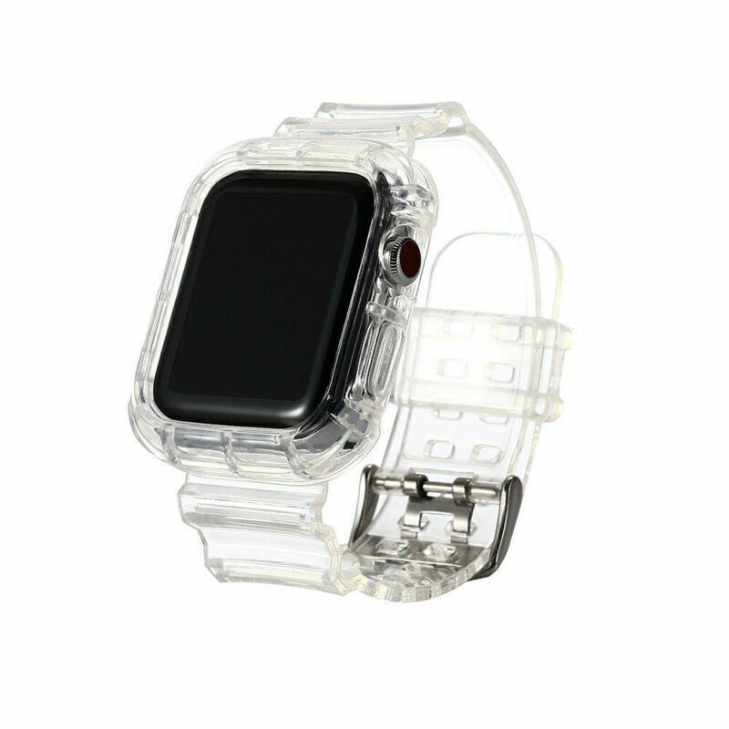 Watch Band Strap Silicone TPU Clear For Apple Watch Series 6/5/4/3/2/1 iwatch SE