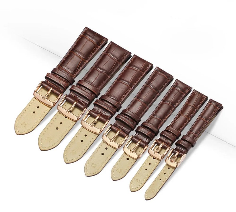 Genuine Leather Mens Watch Strap Band Brown Black 12mm 14mm 16mm 18mm 20mm 22mm gallery