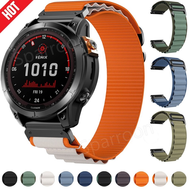 22/26MM Quick Fit Alpine Loop Nylon Sport Band Strap For Garmin Fenix 7X/6X/5X/3