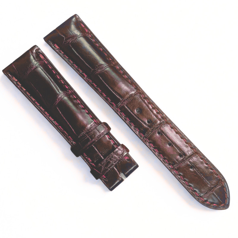 Genuine Patek Philippe DARK Red Alligator Leather Band – 22mm x 16mm