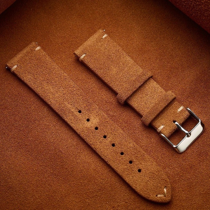 16MM Genuine Leather Watch Bracelet Strap Universal Metal Clasp Wristwatch Band