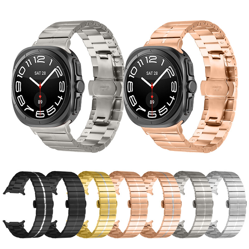 For Samsung Galaxy Ultra Watch 47MM Quick Fit Titanium Color Strap Metal Band