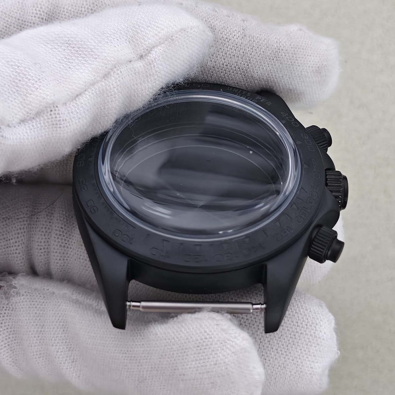 39mm Watch Case for VK63 Quartz VK63A Fine Steel Sapphire Glass PVD Black Cases gallery