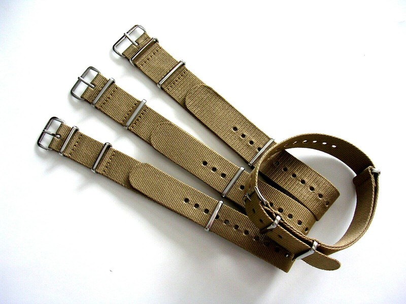 NATO G10 Khaki Brown Ballistic Nylon Military watchband strap IW SUISSE 18 20 22 gallery