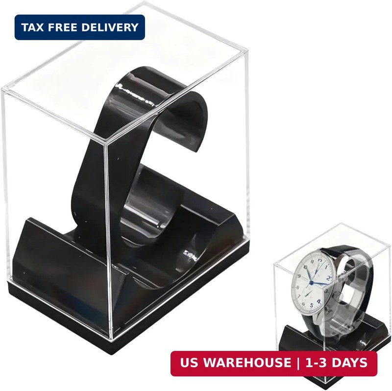Black Watch Display Stand Box Single Watch Holder Case for Men and Women Acrylic