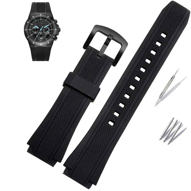 25*20mm Rubber Watch Band Strap For Casio Edifice EF-552 EF-552D Bracelet