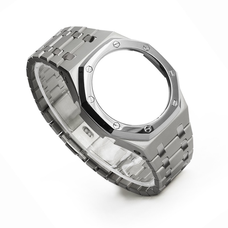 Glossy Casioak Mod Kit Stainless Steel Case+Strap For Casioak GA2100/GA2110