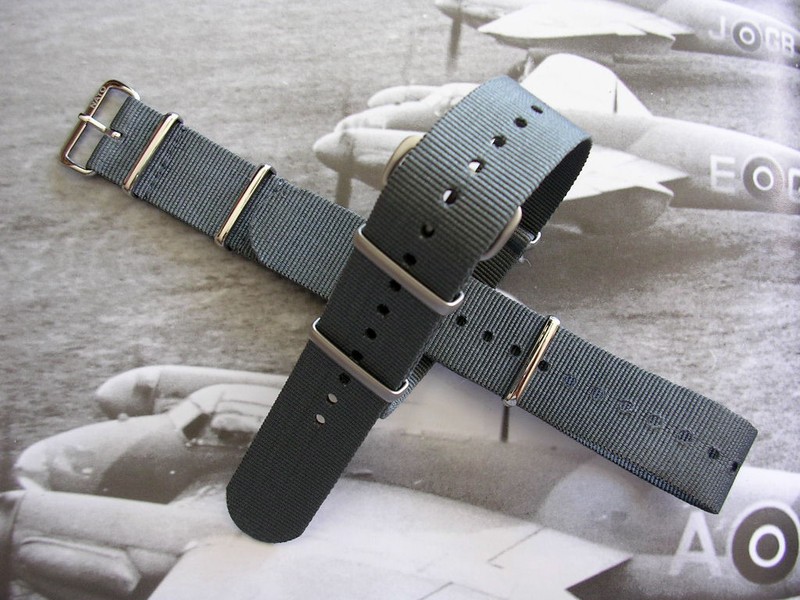 22mm British Admiralty Grey SS NATO G10 military RAF watch band strap IW SUISSE