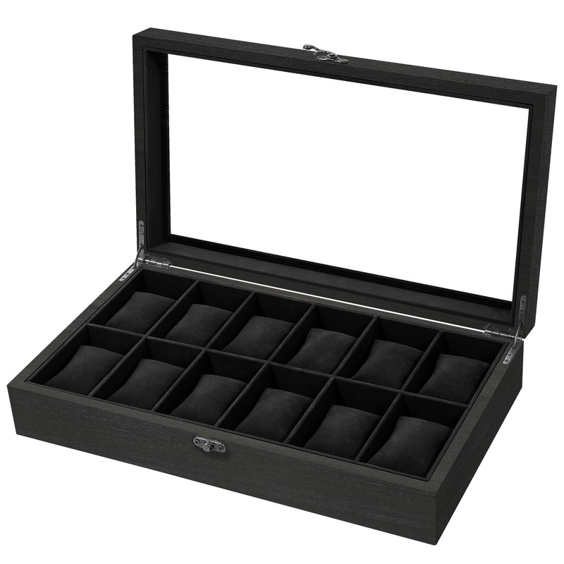 Solid Wood Watch Box, 12 Slot Watch Case Watch Display Case Jewelry Storage Gift
